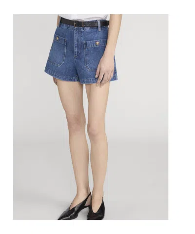 Frame Button-embellished Patch-pocket Shorts In Multi