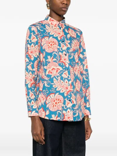 Etro Cotton Elastane Shirt In Multi