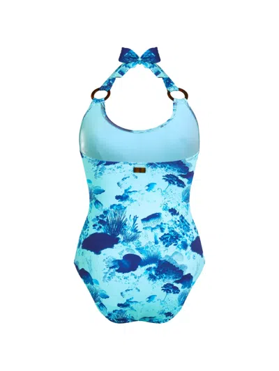 Vilebrequin Women Halter One-piece Swimsuit Coral Reef In Blue
