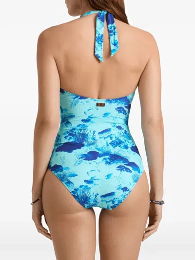Vilebrequin Women Halter One-piece Swimsuit Coral Reef In Blue