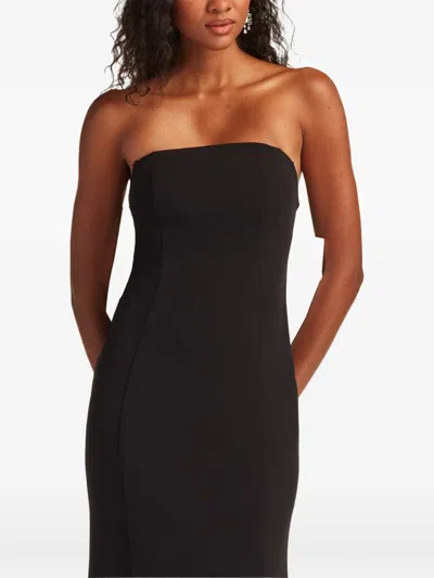 Tadashi Shoji Bow Strapless Crepe Taffeta Gown In Black