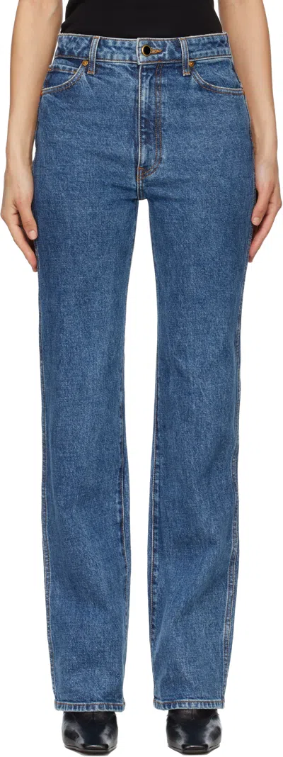 Khaite Danielle High Waist Straight Leg Jeans In Black