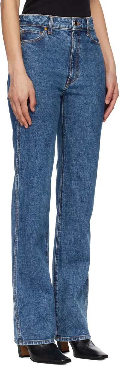 Khaite Danielle High Waist Straight Leg Jeans In Black