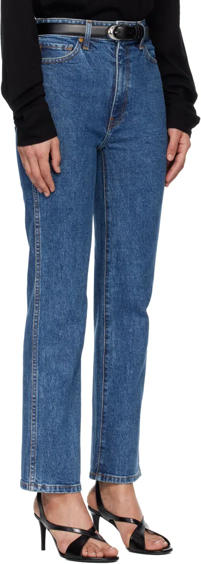 Khaite Abigail High Rise Straight Jeans In Blue