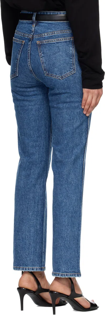 Khaite Abigail High Rise Straight Jeans In Blue