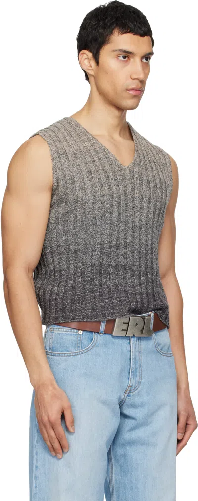 Erl Wool Gradient Knitted Vest In Gray