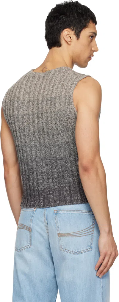 Erl Wool Gradient Knitted Vest In Gray