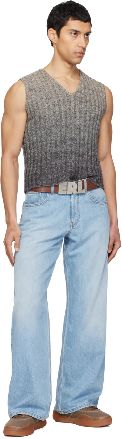 Erl Wool Gradient Knitted Vest In Gray