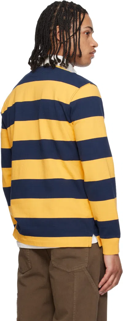 Polo Ralph Lauren Long Sleeve Jersey Knit Society Bear Rugby Shirt In Yellow