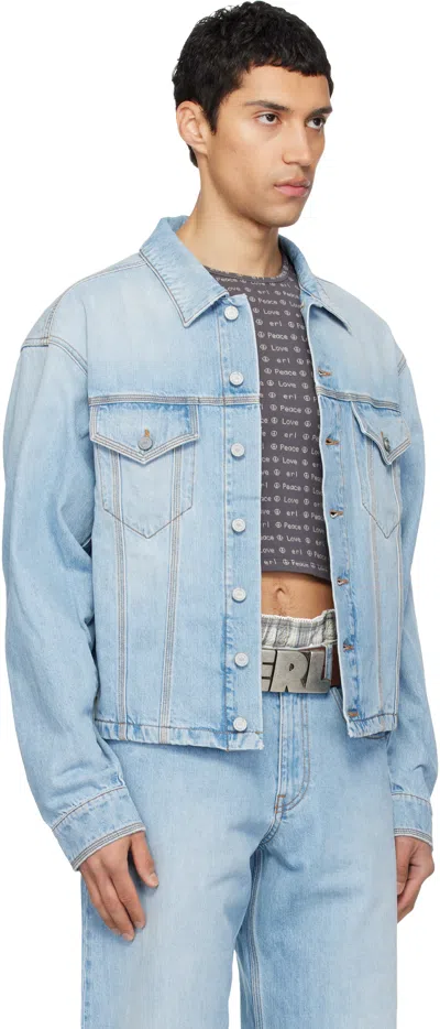 Erl Flap-pocket Denim Jacket In Blue