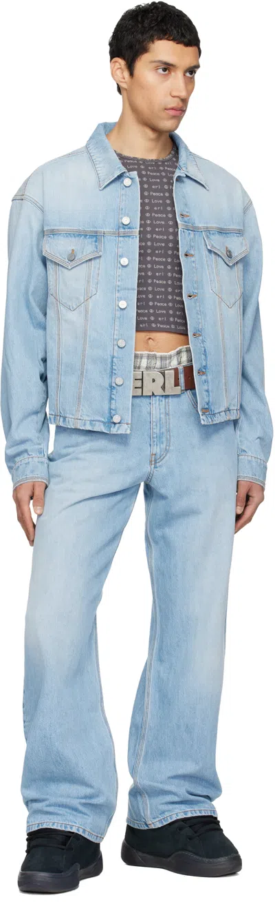 Erl Flap-pocket Denim Jacket In Blue