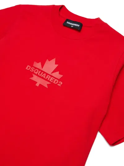 Dsquared2 Maple Leaf Crew Neck T-shirt In Red