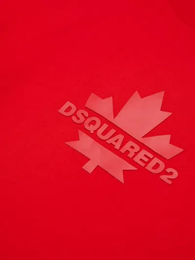 Dsquared2 Maple Leaf Crew Neck T-shirt In Red