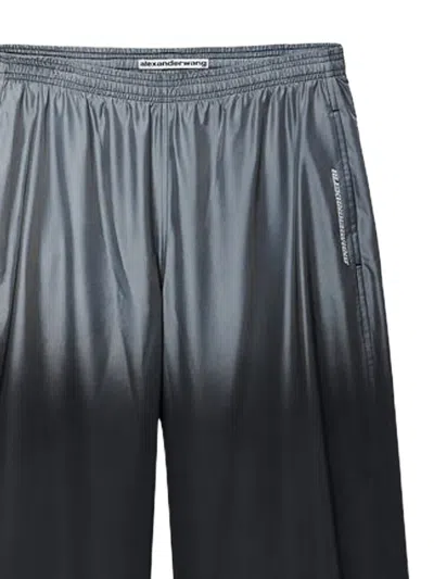 Alexander Wang Reflective Track Pant Mid-rise In Black