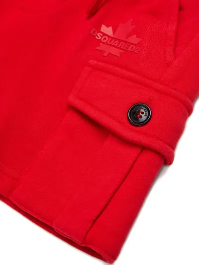 Dsquared2 Maple Leaf Cargo Shorts In Red
