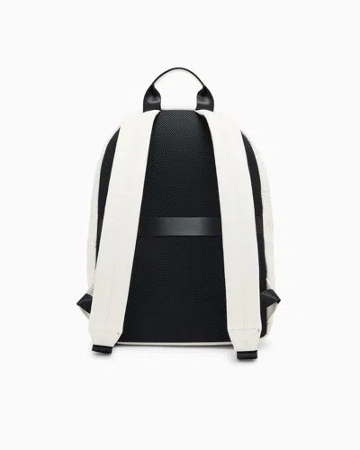 Armani Exchange Backpack In Smooth Technical Fabric In White