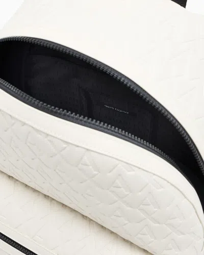 Armani Exchange Backpack In Smooth Technical Fabric In White