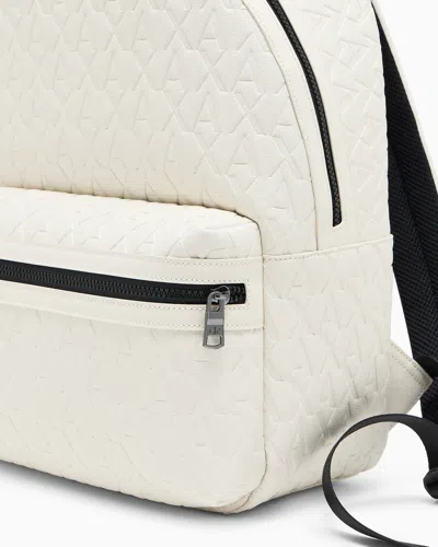 Armani Exchange Backpack In Smooth Technical Fabric In White