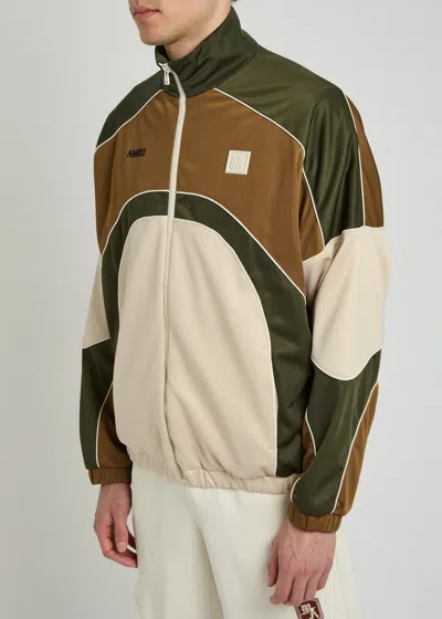 Amiri Track Polyester Cotton Jacket High Collar In Multi