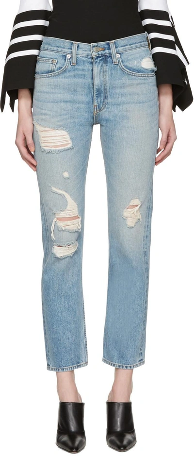 Shop Brock Collection Blue Distressed Wright Jeans