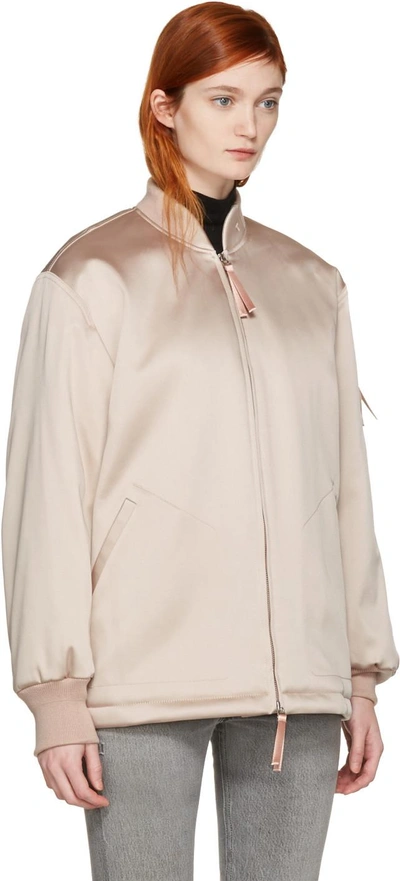 Shop Alexander Wang T Pink Nylon Bomber Jacket