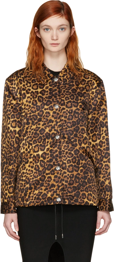 Alexander Wang Leopard Print Coach's Jacket In Yellow