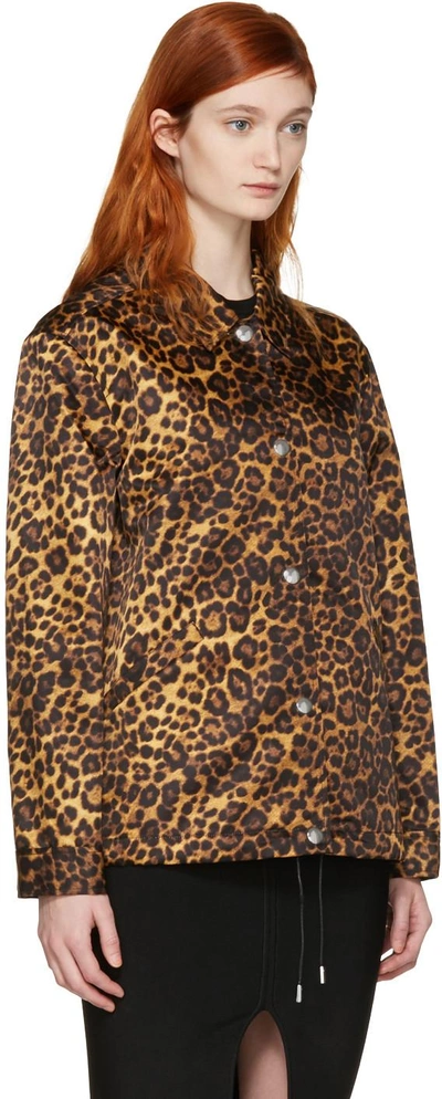 Shop Alexander Wang Tan Leopard Nylon Jacket