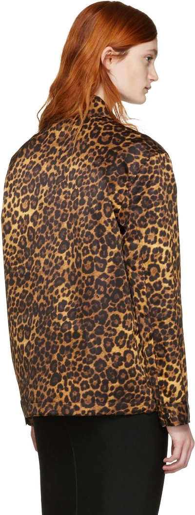 Shop Alexander Wang Tan Leopard Nylon Jacket