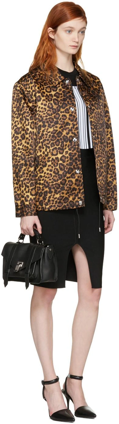 Shop Alexander Wang Tan Leopard Nylon Jacket