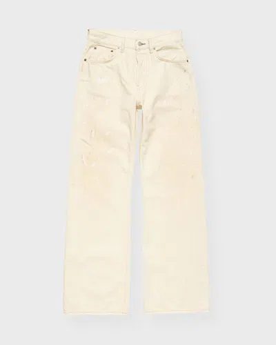 Acne Studios Paint-splatter Distressed Jeans In Neutral