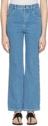 CHLOÉ Blue Scalloped Flared Jeans