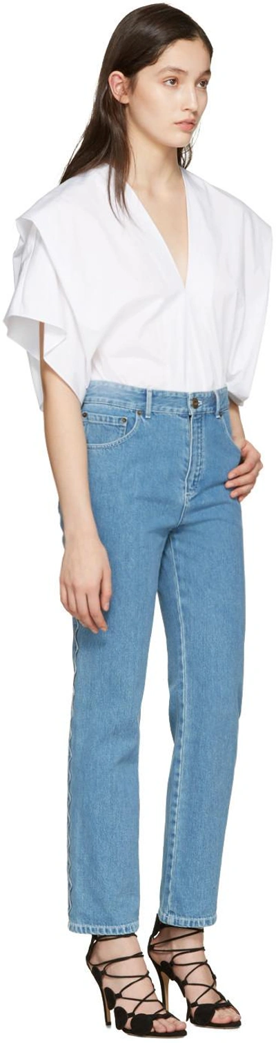 Shop Chloé Blue Scalloped Jeans