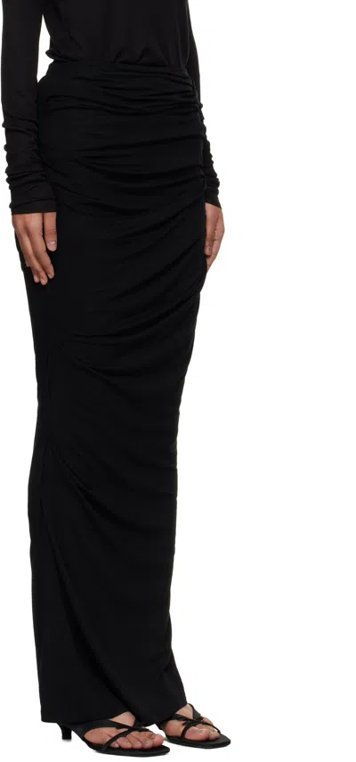 Entire Studios Black Drape Maxi Skirt In Black