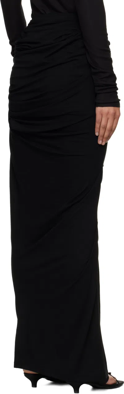 Entire Studios Black Drape Maxi Skirt In Black