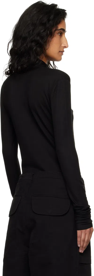 Entire Studios Black Ls Polo In Black