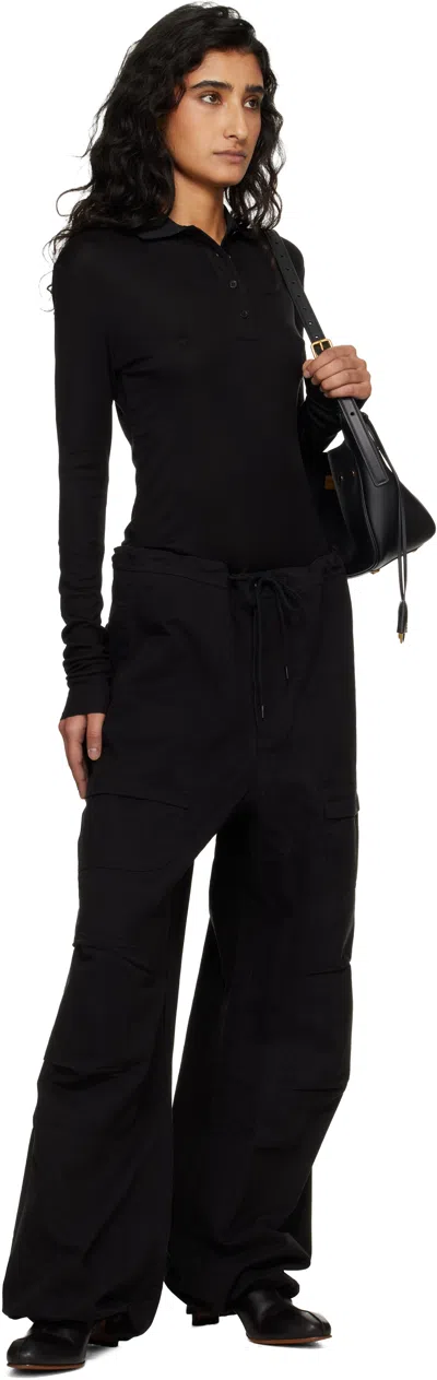 Entire Studios Black Ls Polo In Black