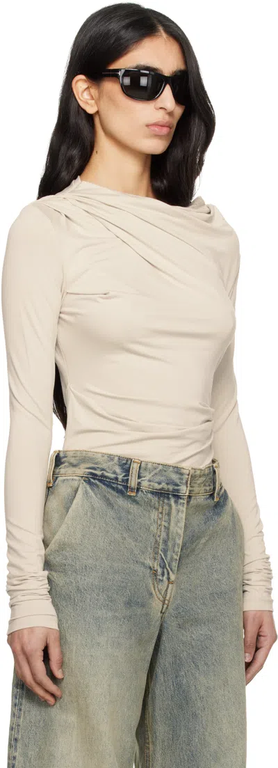 Entire Studios Off-white Drape Top In Pink