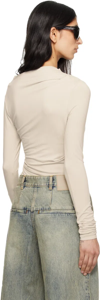 Entire Studios Off-white Drape Top In Pink