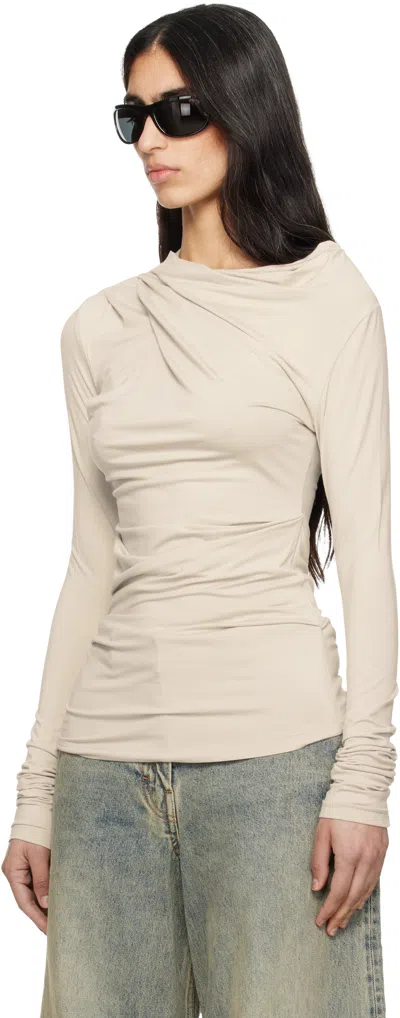 Entire Studios Off-white Drape Top In Pink