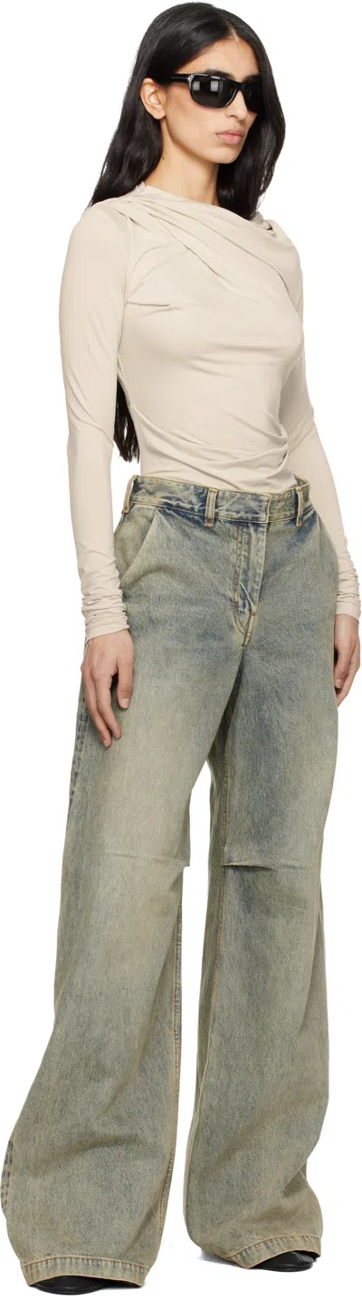 Entire Studios Off-white Drape Top In Pink