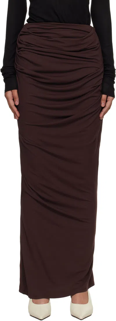 Entire Studios Drape Skirt In Brown
