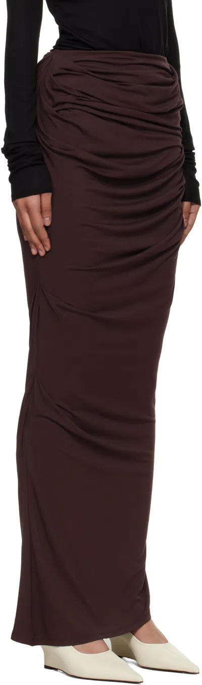 Entire Studios Drape Skirt In Brown