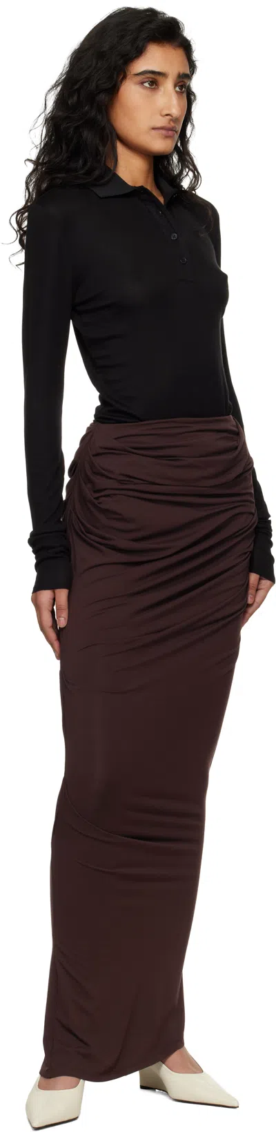 Entire Studios Drape Skirt In Brown