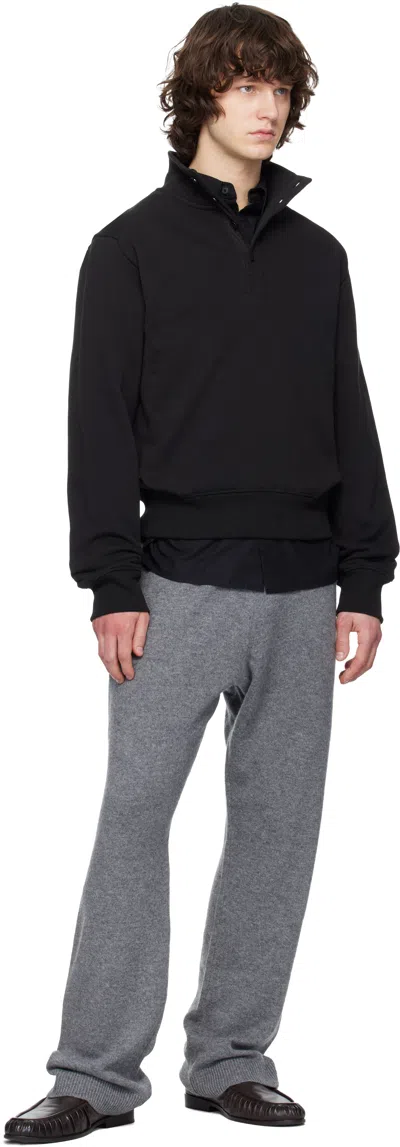 Entire Studios Black Port Pullover Sweatshirt In Black