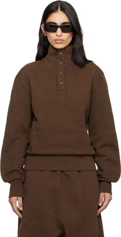 Entire Studios Port Pullover Sweatshirt In Brown