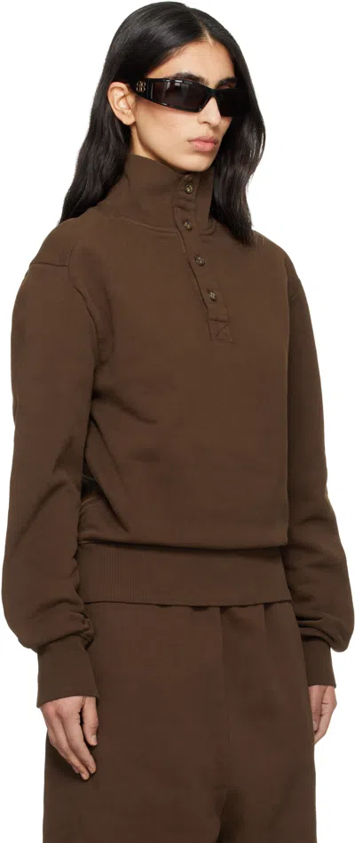 Entire Studios Port Pullover Sweatshirt In Brown