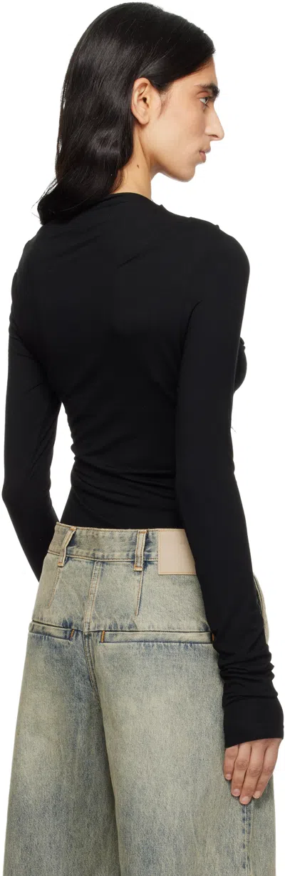 Entire Studios Black Drape Top In Black