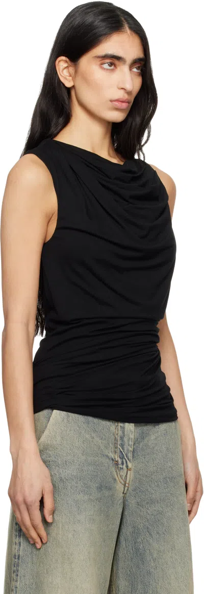 Entire Studios Black Drape Tank Top In Black