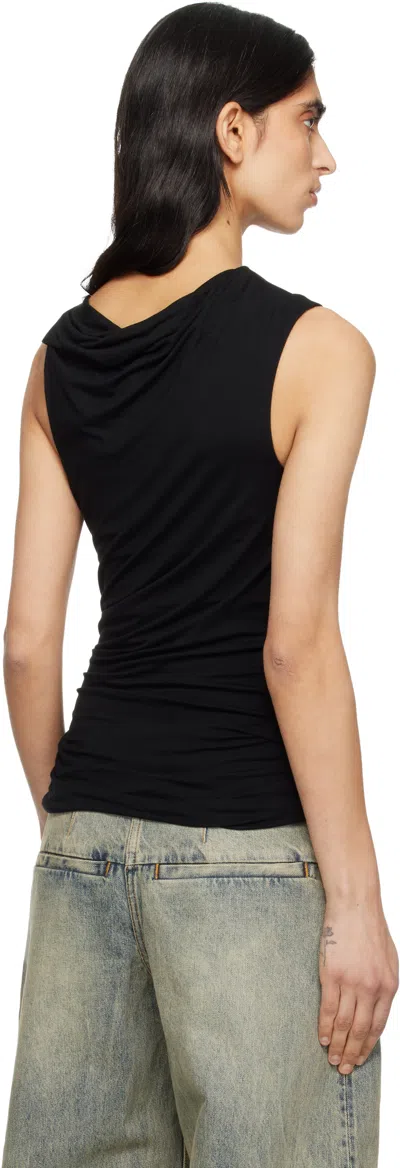 Entire Studios Black Drape Tank Top In Black
