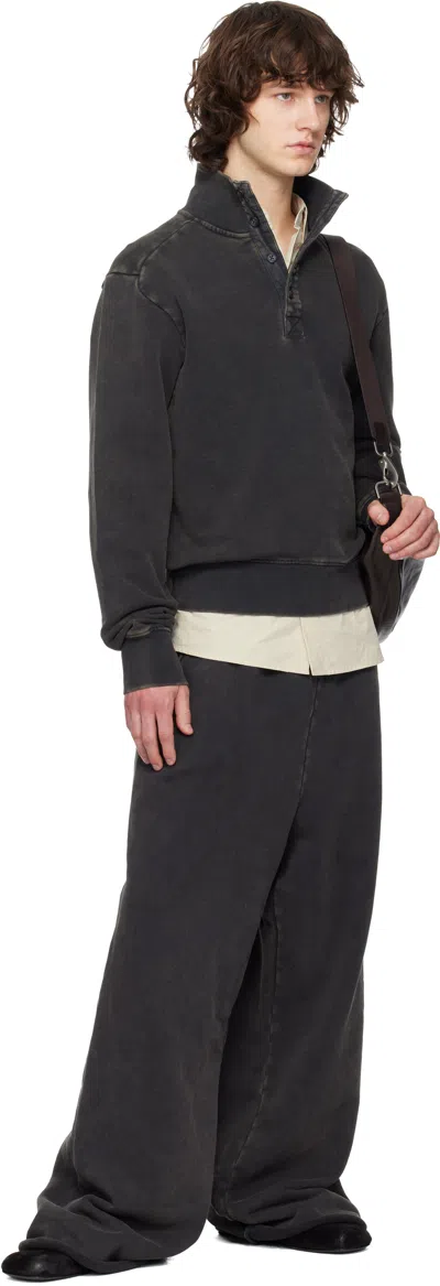 Entire Studios Black Port Pullover Sweatshirt In Black